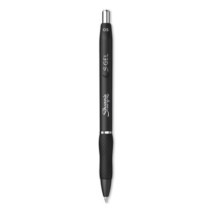 S-Gel High-Performance Gel Pen, Retractable, Fine 0.5 mm, Black Ink, Black Barrel, Dozen1