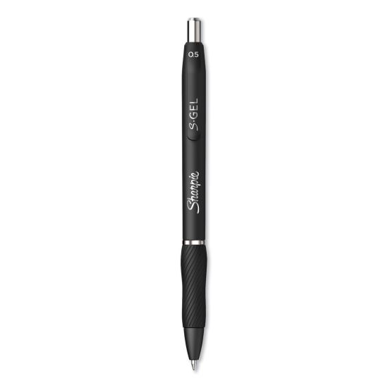 S-Gel High-Performance Gel Pen, Retractable, Fine 0.5 mm, Black Ink, Black Barrel, Dozen1