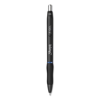 S-Gel High-Performance Gel Pen, Retractable, Fine 0.5 mm, Blue Ink, Black Barrel, Dozen1