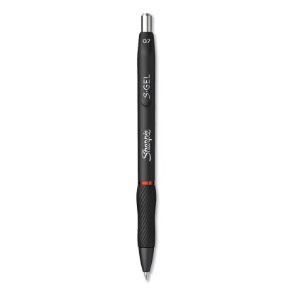 S-Gel High-Performance Gel Pen, Retractable, Medium 0.7 mm, Red Ink, Black Barrel, Dozen1