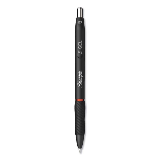 S-Gel High-Performance Gel Pen, Retractable, Medium 0.7 mm, Red Ink, Black Barrel, Dozen1