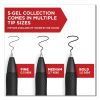 S-Gel High-Performance Gel Pen, Retractable, Medium 0.7 mm, Red Ink, Black Barrel, Dozen2