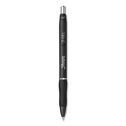 S-Gel High-Performance Gel Pen, Retractable, Medium 0.7 mm, Black Ink, Black Barrel, Dozen1