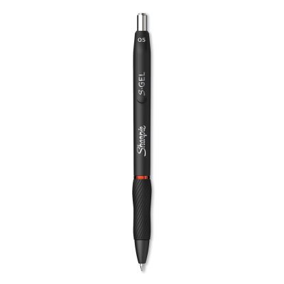S-Gel High-Performance Gel Pen, Retractable, Fine 0.5 mm, Red Ink, Black Barrel, Dozen1