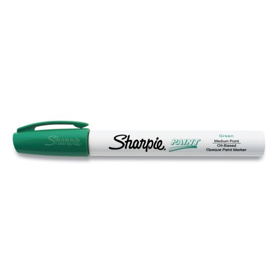 Permanent Paint Marker, Medium Bullet Tip, Green, 12/Pack1