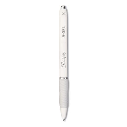 S-Gel Fashion Barrel Gel Pen, Retractable, Medium 0.7 mm, Black Ink, Pearl White Barrel, Dozen1