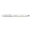 S-Gel Fashion Barrel Gel Pen, Retractable, Medium 0.7 mm, Black Ink, Pearl White Barrel, Dozen2