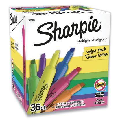 Tank Style Highlighters, Assorted Ink Colors, Chisel Tip, Assorted Barrel Colors, 36/Pack1