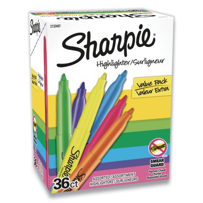Pocket Style Highlighters, Assorted Ink Colors, Chisel Tip, Assorted Barrel Colors, 36/Pack1
