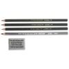 Scholar Graphite Pencil Set, 2 mm, Assorted Lead Hardness Ratings, Black Lead, Dark Green Barrel, 4/Set1