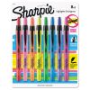 Retractable Highlighters with Storage Pouch, Assorted Ink Colors, Chisel Tip, Assorted Barrel Colors, 8/Set1