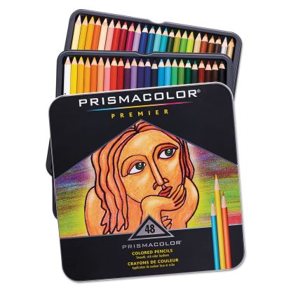 Premier Colored Pencil, 3 mm, 2B (#1), Assorted Lead/Barrel Colors, 48/Pack1