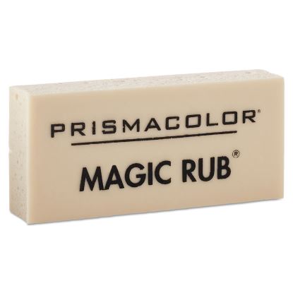 MAGIC RUB Eraser, For Pencil/Ink Marks, Rectangular Block, Medium, Off White, Dozen1