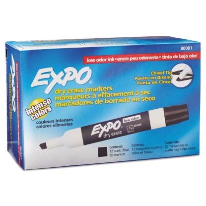 Low-Odor Dry-Erase Marker, Broad Chisel Tip, Black, Dozen1