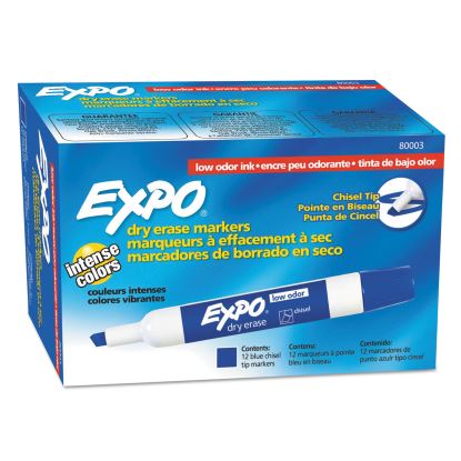 Low-Odor Dry-Erase Marker, Broad Chisel Tip, Blue, Dozen1