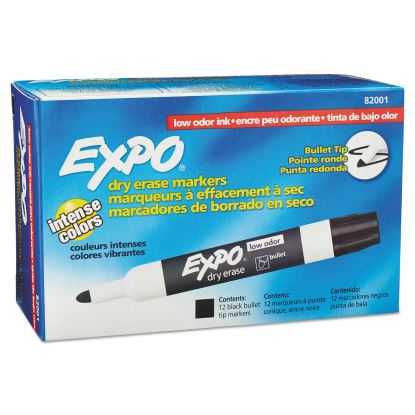 Low-Odor Dry-Erase Marker, Medium Bullet Tip, Black, Dozen1