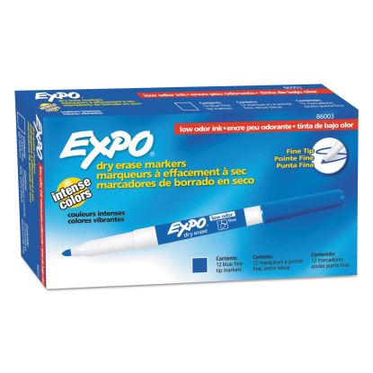 Low-Odor Dry-Erase Marker, Fine Bullet Tip, Blue, Dozen1