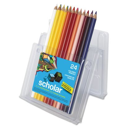 Scholar Colored Pencil Set, 3 mm, 2B (#2), Assorted Lead/Barrel Colors, 24/Pack1