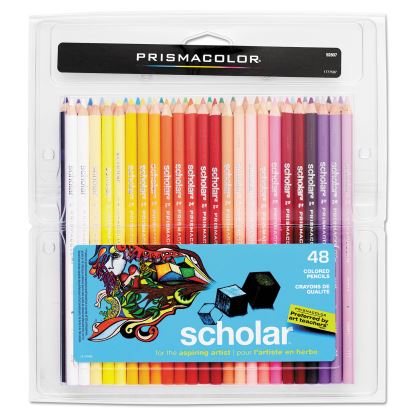 Scholar Colored Pencil Set, 3 mm, HB (#2.5), Assorted Lead/Barrel Colors, 48/Pack1