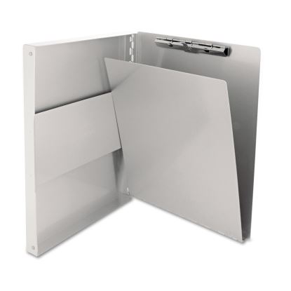 Snapak Aluminum Side-Open Forms Folder, 0.5" Clip Capacity, 8.5 x 11 Sheets, Silver1