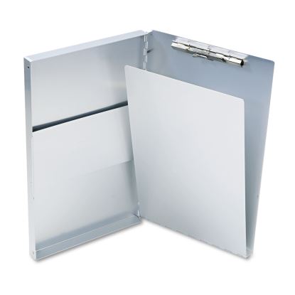 Snapak Aluminum Side-Open Forms Folder, 0.5" Clip Capacity, Holds 8.5 x 14 Sheets, Silver1