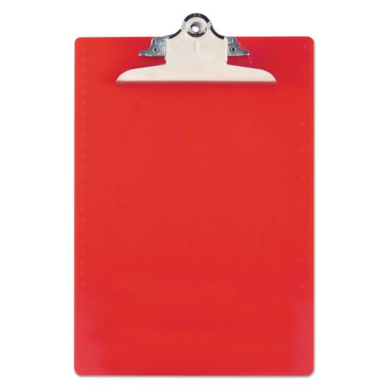 Recycled Plastic Clipboard with Ruler Edge, 1" Clip Cap, 8.5 x 11 Sheets, Red1