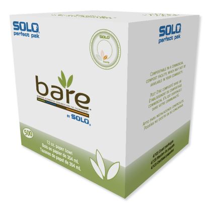 Bare Eco-Forward Sugarcane Dinnerware, Bowl, 12 oz, Ivory, 125/Pack, 8 Packs/Carton1
