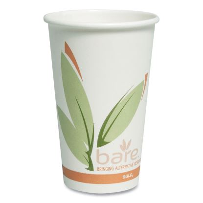 Bare by Solo Eco-Forward Recycled Content PCF Paper Hot Cups, 16 oz, Green/White/Beige, 1,000/Carton1