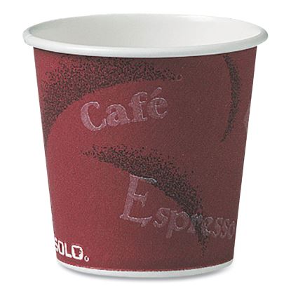 Polycoated Hot Paper Cups, 4 oz, Bistro Design, 50/Pack, 20 Pack/Carton1