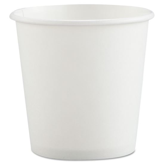 Polycoated Hot Paper Cups, 4 oz, White, 50 Bag, 20 Bags/Carton1