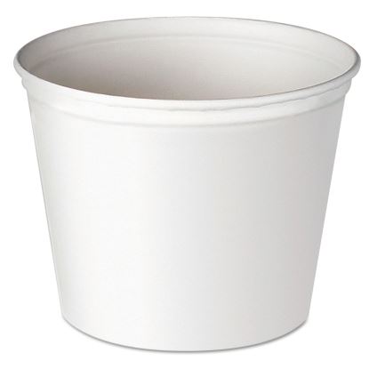 Double Wrapped Paper Bucket, Unwaxed, 53 oz, White, 50/Pack, 6 Packs/Carton1