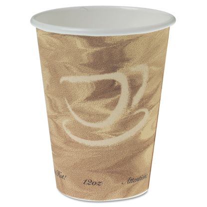 Mistique Polycoated Hot Paper Cup, 12 oz, Printed, Brown, 50/Sleeve, 20 Sleeves/Carton1