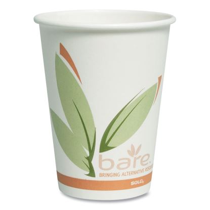 Bare by Solo Eco-Forward Recycled Content PCF Paper Hot Cups, 12 oz, Green/White/Beige, 1,000/Carton1