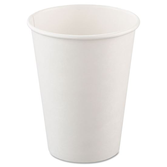 Single-Sided Poly Paper Hot Cups, 12 oz, White, 50/Bag, 20 Bags/Carton1
