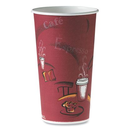 Polycoated Hot Paper Cups, 20 oz, Bistro Design, 600/Carton1