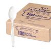 Guildware Heavyweight Plastic Teaspoons, White, 100/Box, 10 Boxes/Carton2