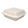 Bare by Solo Eco-Forward Bagasse Hinged Lid Containers, 3-Compartment, 9.6 x 9.4 x 3.2, Ivory, 200/Carton2