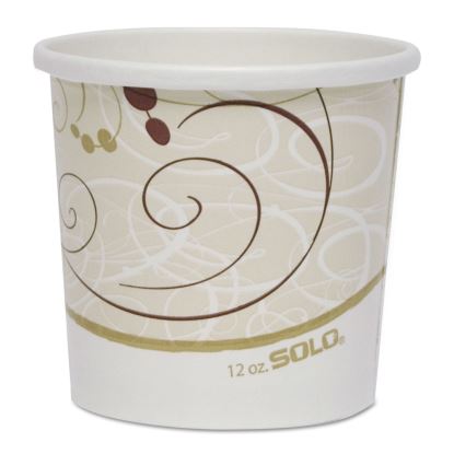 Double Poly Paper Food Containers, 12 oz, 3.6" Diameter x 3.3"h, Symphony Design, 25/Pack, 20Pack/Crtn1