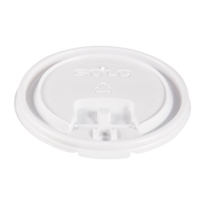 Lift Back and Lock Tab Cup Lids, Fits 10 oz Cups, White, 100/Sleeve, 10 Sleeves/Carton1
