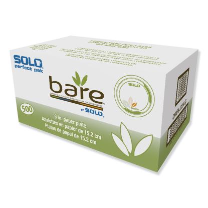 Bare Paper Eco-Forward Dinnerware, Plate, 6" dia, Green/Tan, 125/Pack, 4 Packs/Carton1
