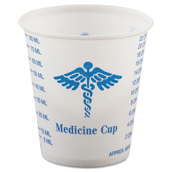 Paper Medical and Dental Graduated Cups, 3 oz, White/Blue, 100/Bag, 50 Bags/Carton1