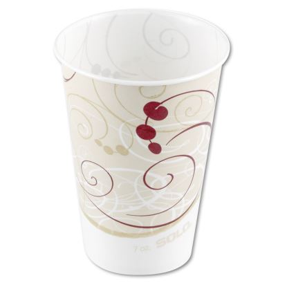Symphony Design Wax-Coated Paper Cold Cup, 7 oz, Beige/White, 100/Sleeve, 20 Sleeves/Carton1