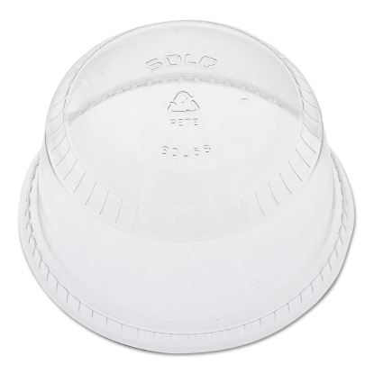 SoloServe Flat-Top Dome Cup Lids, Fits 5 oz to 8 oz Containers, Clear, 50/Pack 20 Packs/Carton1