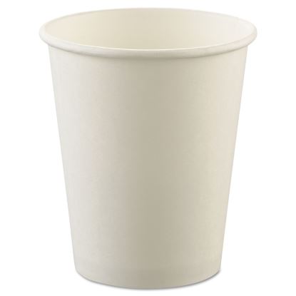Uncoated Paper Cups, Hot Drink, 8 oz, White, 1,000/Carton1