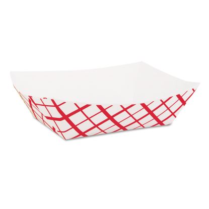 Paper Food Baskets, 1 lb Capacity, Red/White, 1,000/Carton1