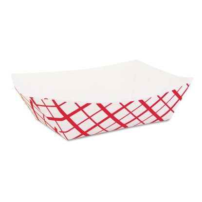 Paper Food Baskets, 2 lb Capacity, Red/White, 1,000/Carton1