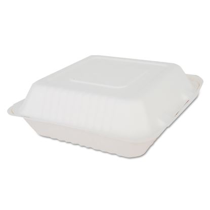 ChampWare Molded-Fiber Clamshell Containers, 9 x 9 x 3, White, 200/Carton1