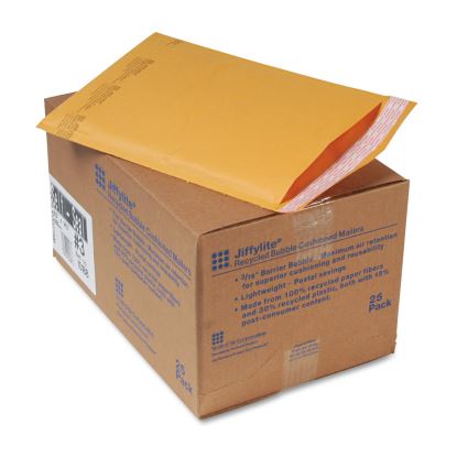 Jiffylite Self-Seal Bubble Mailer, #3, Barrier Bubble Lining, Self-Adhesive Closure, 8.5 x 14.5, Golden Kraft, 25/Carton1