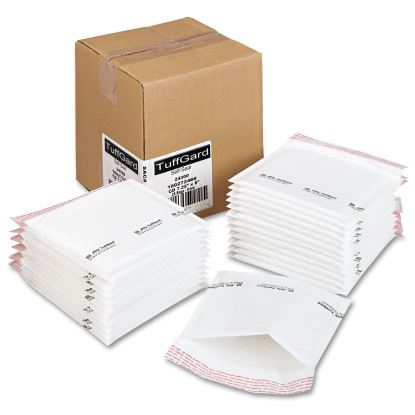 Jiffy TuffGard Self-Seal Cushioned Mailer for CDs, Barrier Bubble Cushion, Self-Adhesive Closure, 7.25 x 8, White, 25/CT1