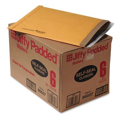 Jiffy Padded Mailer, #6, Paper Padding, Self-Adhesive Closure, 12.5 x 19, Natural Kraft, 50/Carton1
